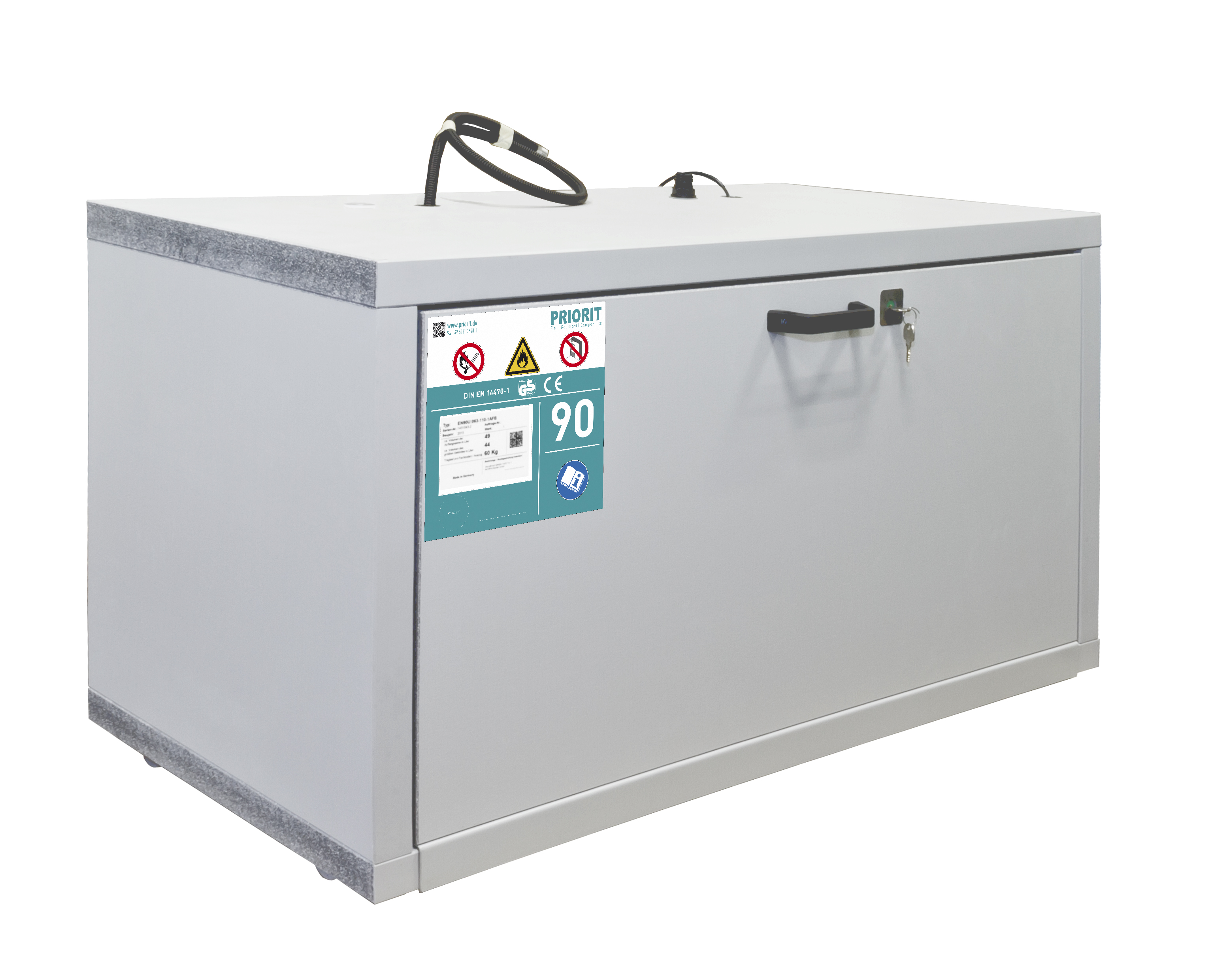 PRIOCAB Typ90 onderbouw veiligheidskast met kabeldoorvoer